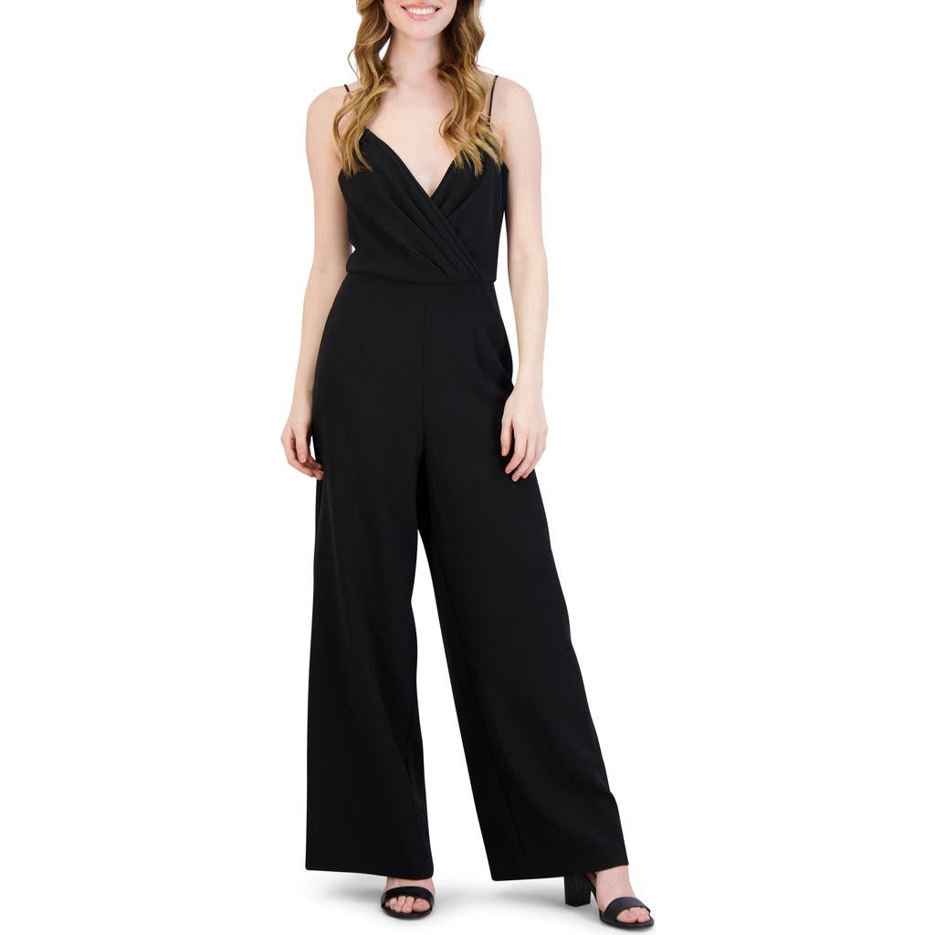 Julia Jordan V-neck Sleeveless Jumpsuit In Black