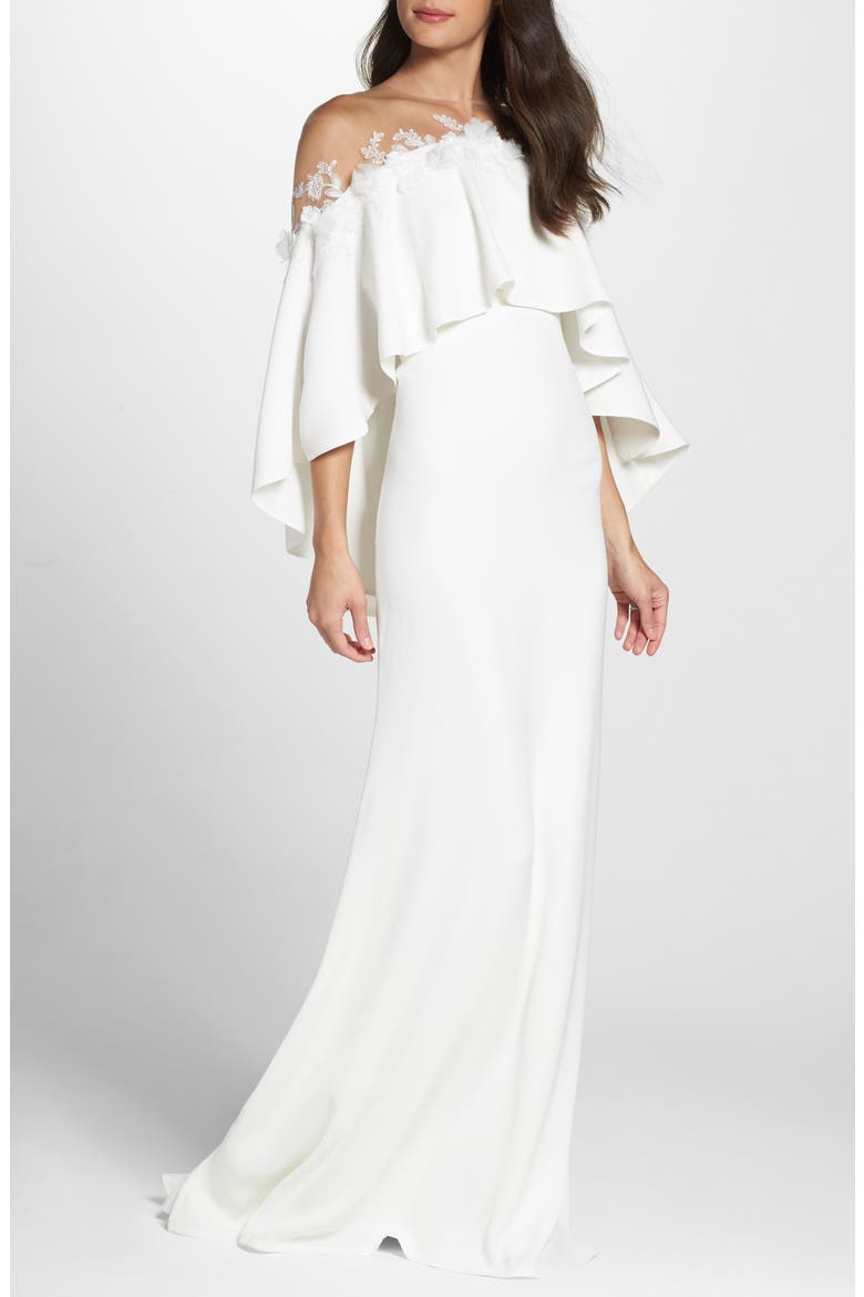 Off the Shoulder Popover Gown, Main, color, IVORY