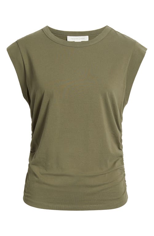 Shop Treasure & Bond Ruched Muscle Tee In Olive Kalamata