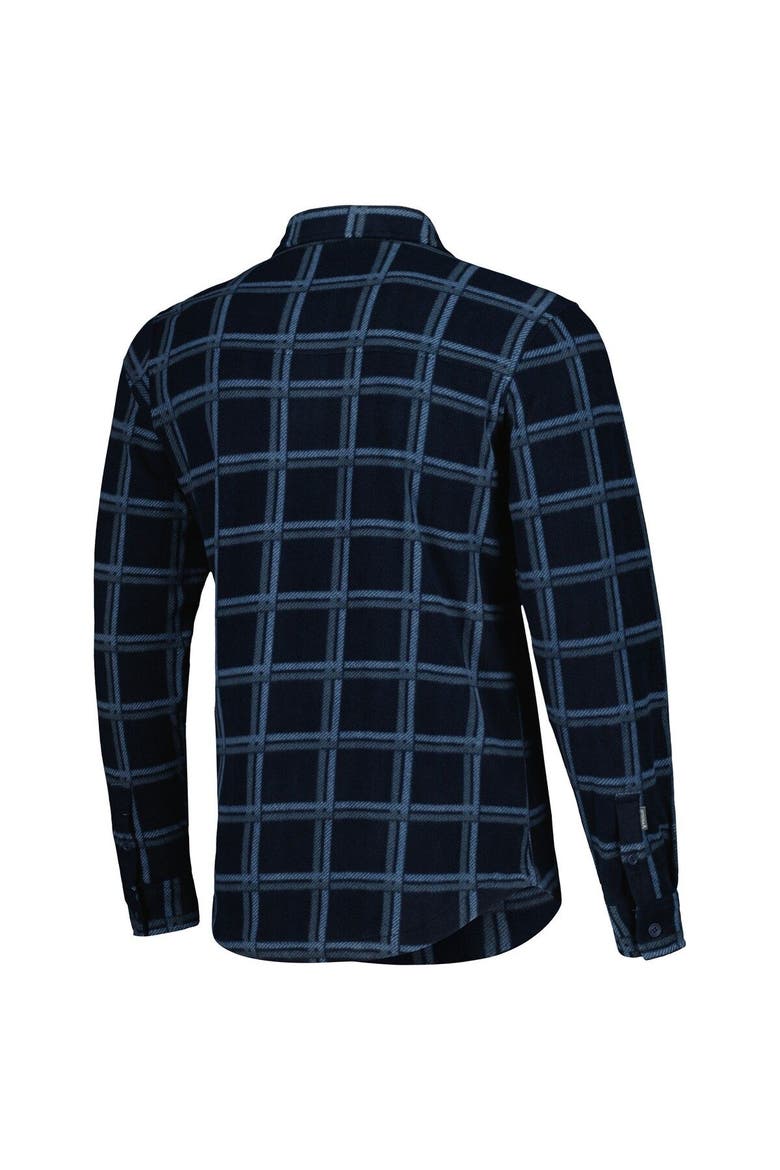 Men's Antigua Navy Dallas Cowboys Industry Flannel Button-Up Long Sleeve Shirt, Alternate, color, Navy