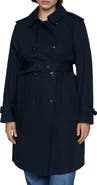 MANGO Classic Double Breasted Water Repellent Cotton Trench Coat