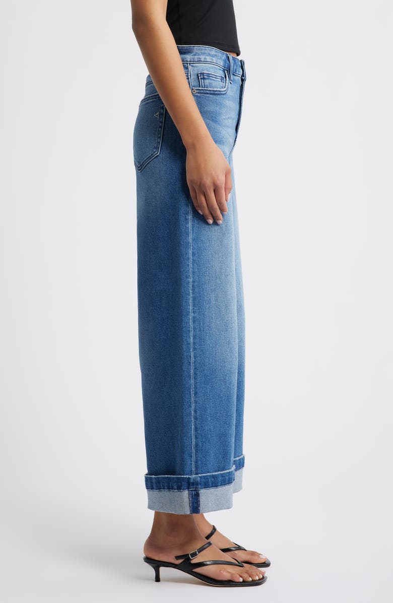 HIDDEN JEANS Cuffed High Waist Ankle Wide Leg Jeans, Alternate, color, Medium Dark