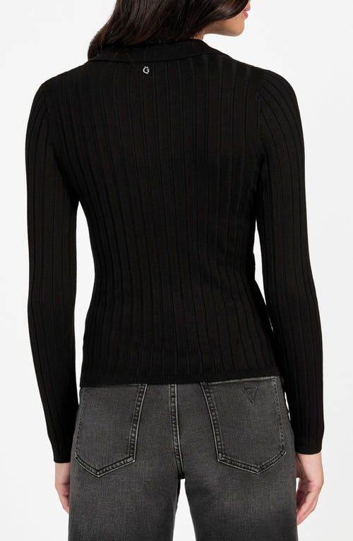 Guess Miranda Rib Cardigan In Black