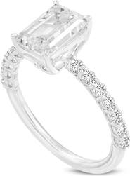 LuvMyJewelry Calista 14K White Gold Emerald Cut Lab Grown Diamond Engagement Ring - 2.55 ctw