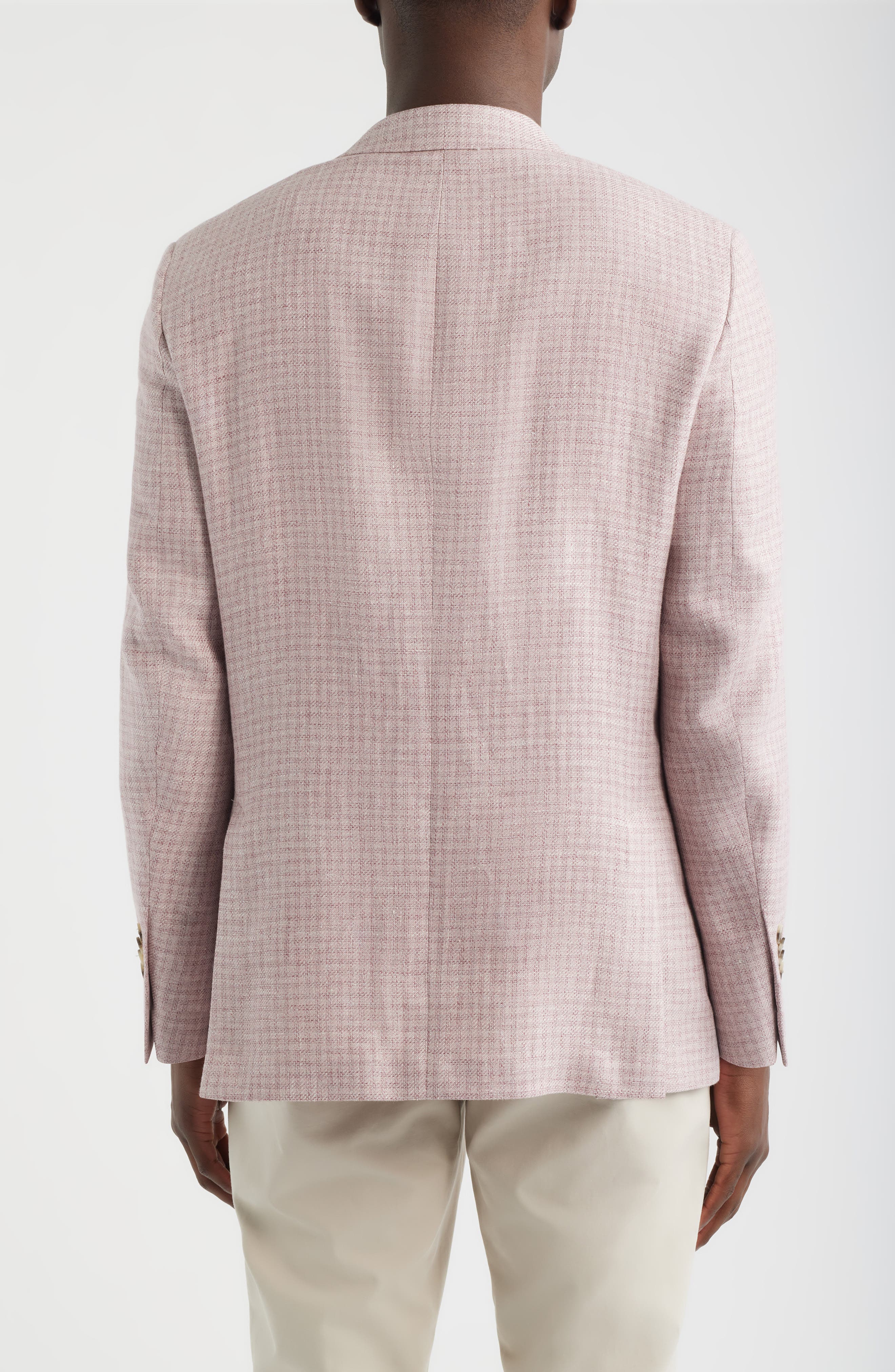 Hyperlight Soft Pink Check Linen Blend Sport Coat - image 2