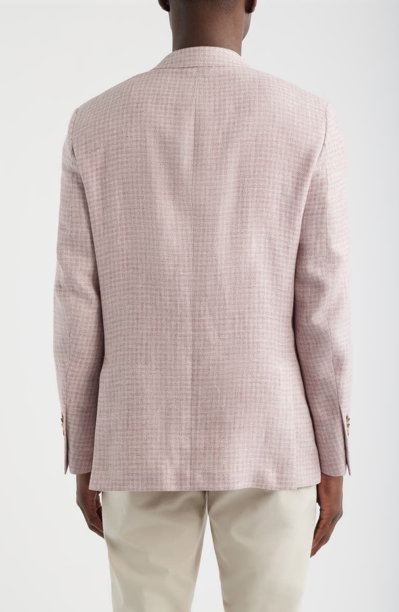 Peter Millar Hyperlight Soft Pink Check Linen Blend Sport Coat, Alternate, color, Pink