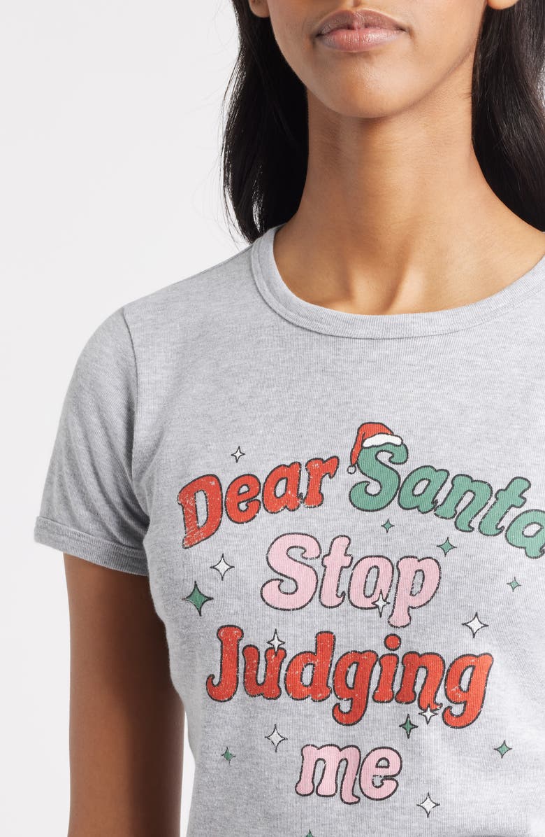 Vinyl Icons Deart Santa Graphic Baby Tee, Alternate, color, Heather Grey