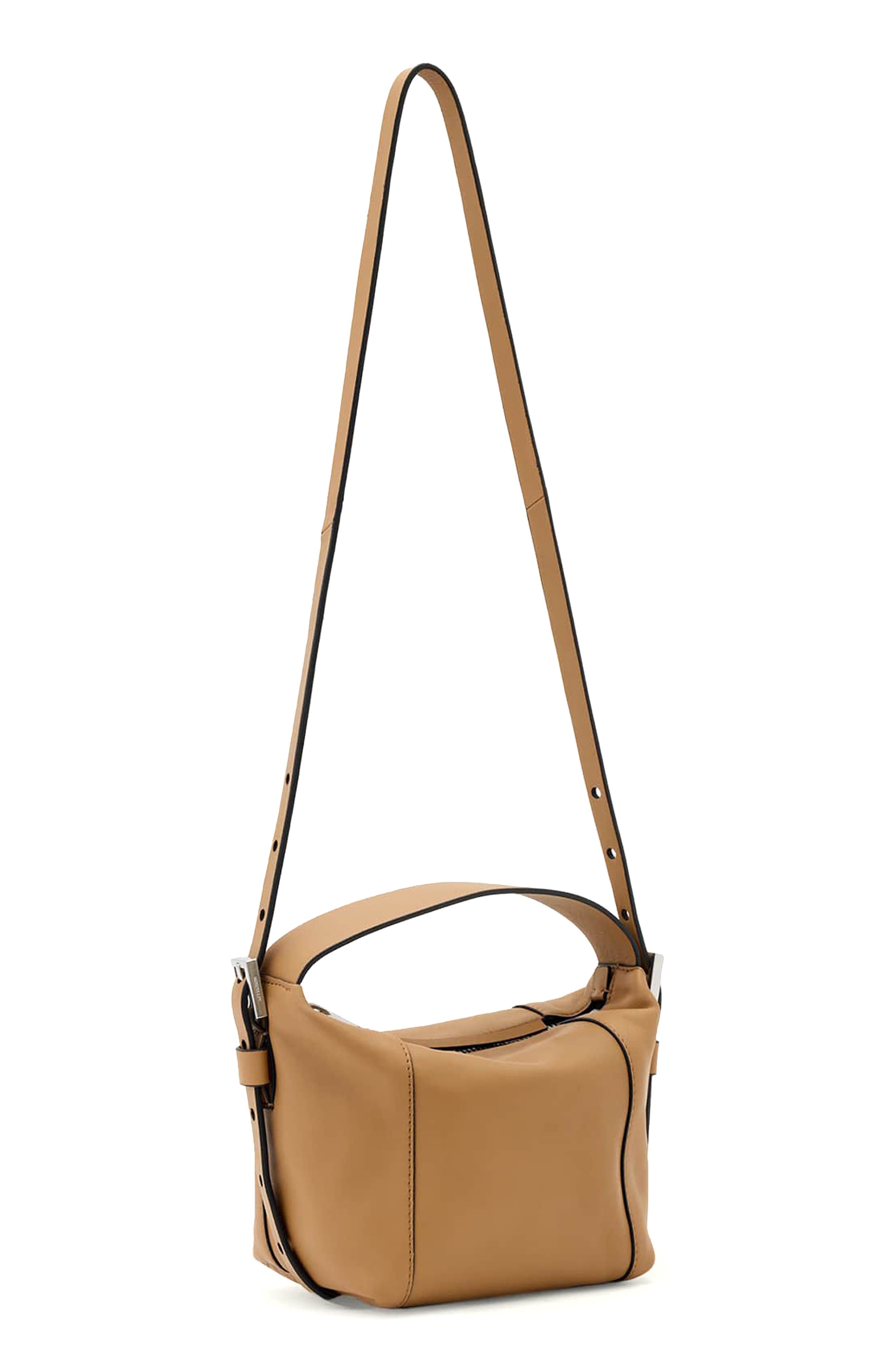 Mini Vega Grab Leather Crossbody Bag, Alternate, color, ACETONE TAN BROWN