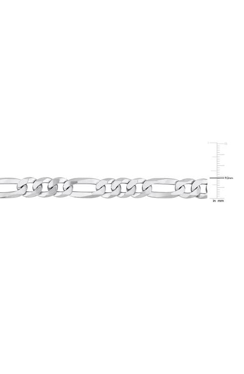 Delmar 8.9mm Flat Figaro Chain Necklace & Bracelet Set In Silver