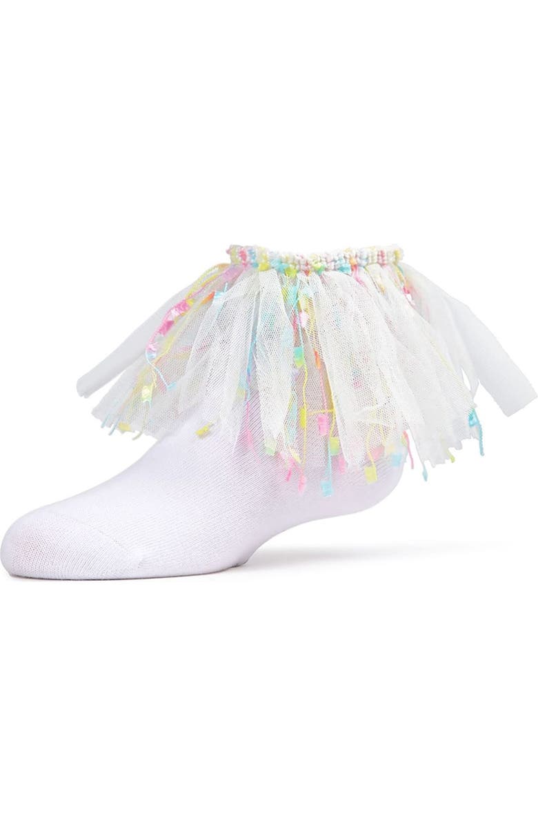 MeMoi Confetti Anklet Sock, Main, color, White