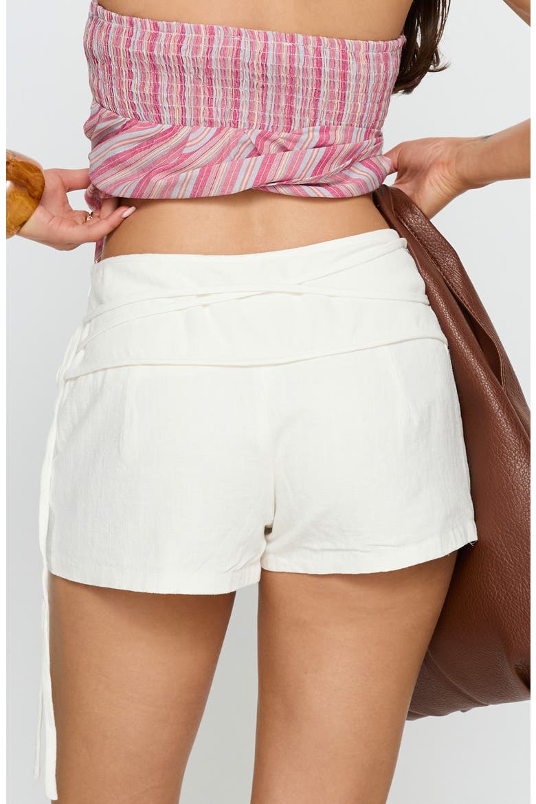Electric Night Stripe Linen Blend Shorts, Alternate, color, WHITE
