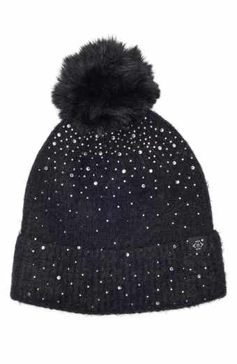 Studded Rib Pom Beanie