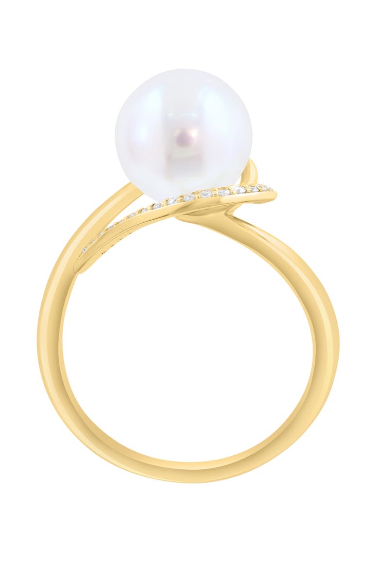 Freshwater Pearl & Diamond Ring, Alternate, color, WHITE