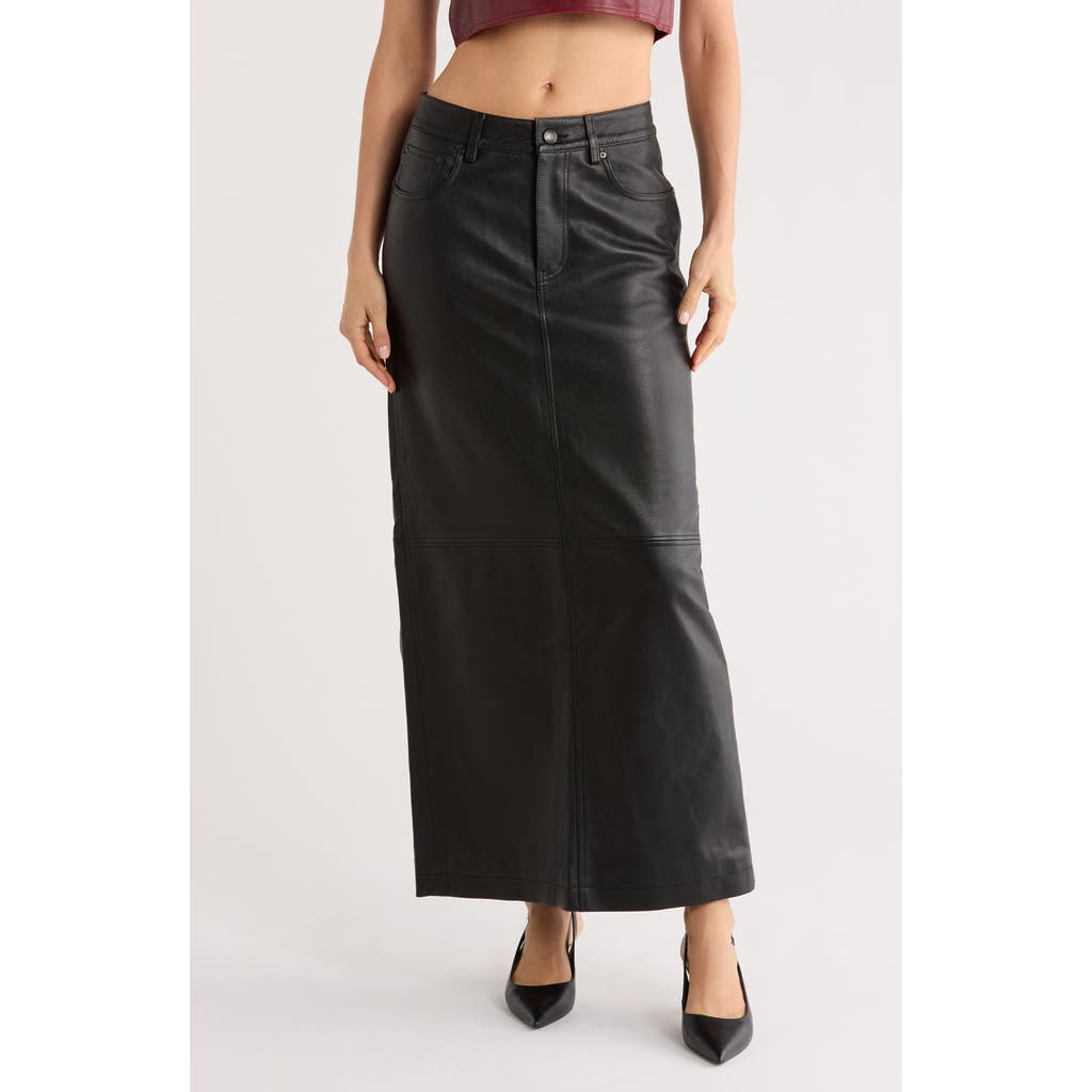 Dl1961 Lexie Leather Maxi Skirt In Black