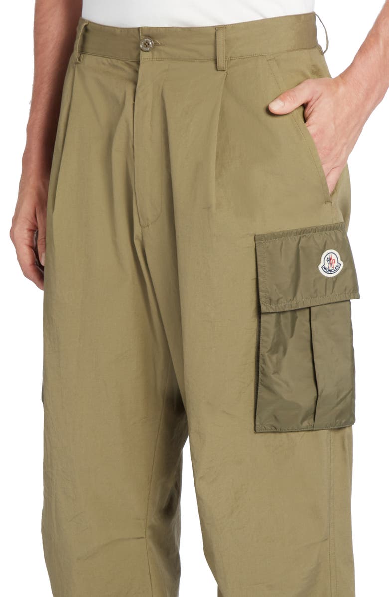 Moncler Stretch Poplin Cargo Pants, Alternate, color,