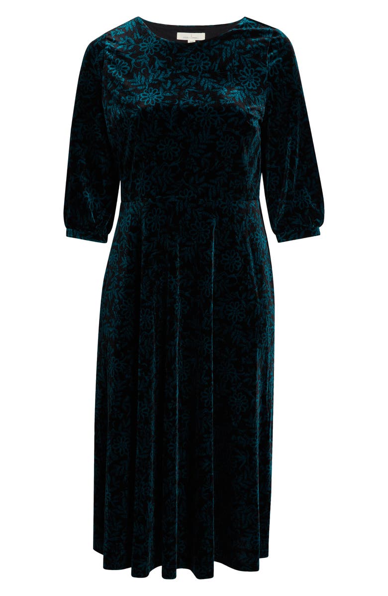 Seasalt Cornwall Oak Cottage Velvet Midi Dress, Alternate, color, Evening Woodland Studio Green