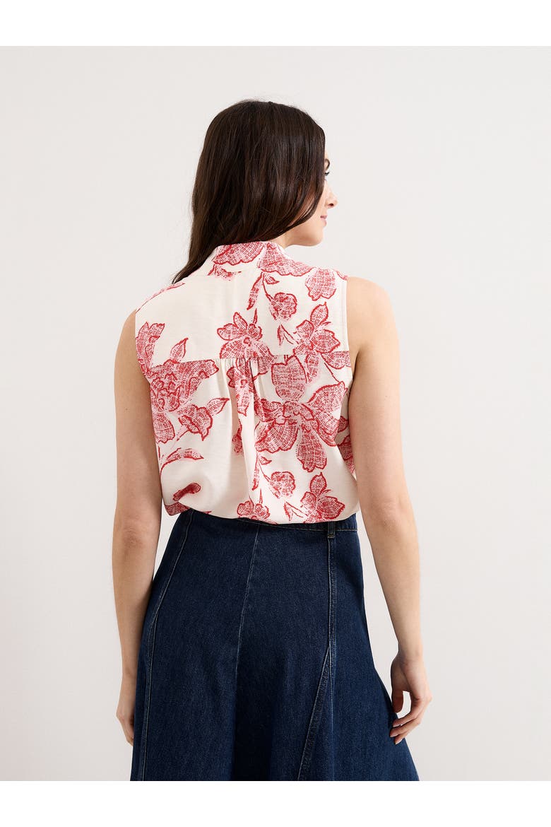 Junie Tie Neck Sleeveless Blouse, Alternate, color, Red