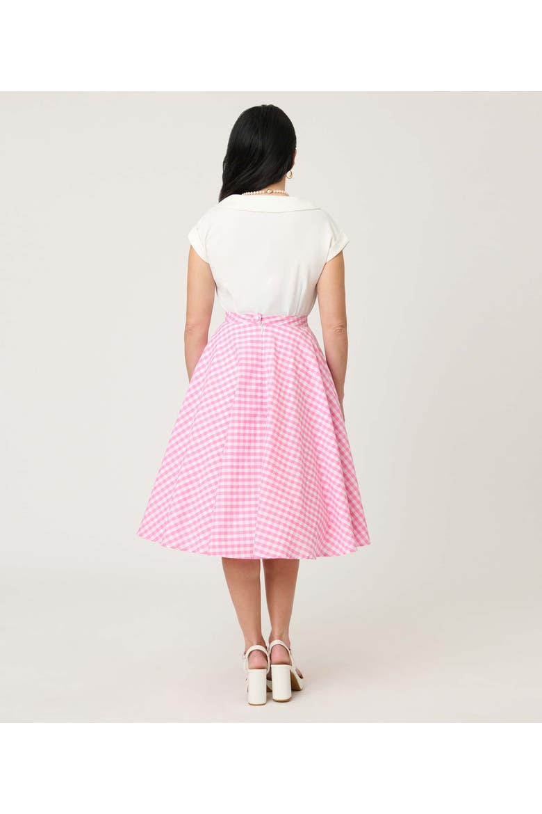 Sally Swing Skirt, Alternate, color, Pink Gingham Print