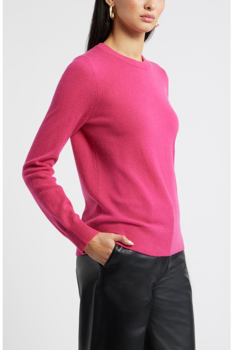 Cashmere Crewneck Sweater, Alternate, color, RED JAZZY