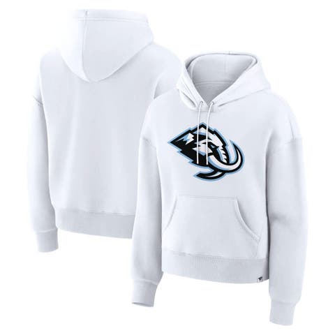 Women's Fanatics  White Utah Mammoth Primary Logo Legacy Fleece Pullover Hoodie