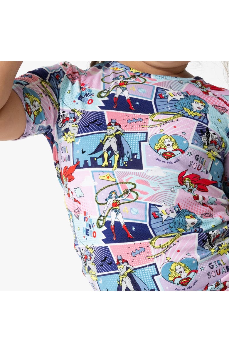 Bellabu Bear Justice Heroines Kids 2-Piece Short Sleeve & Shorts Pajama Set, Alternate, color, Justice Heroines