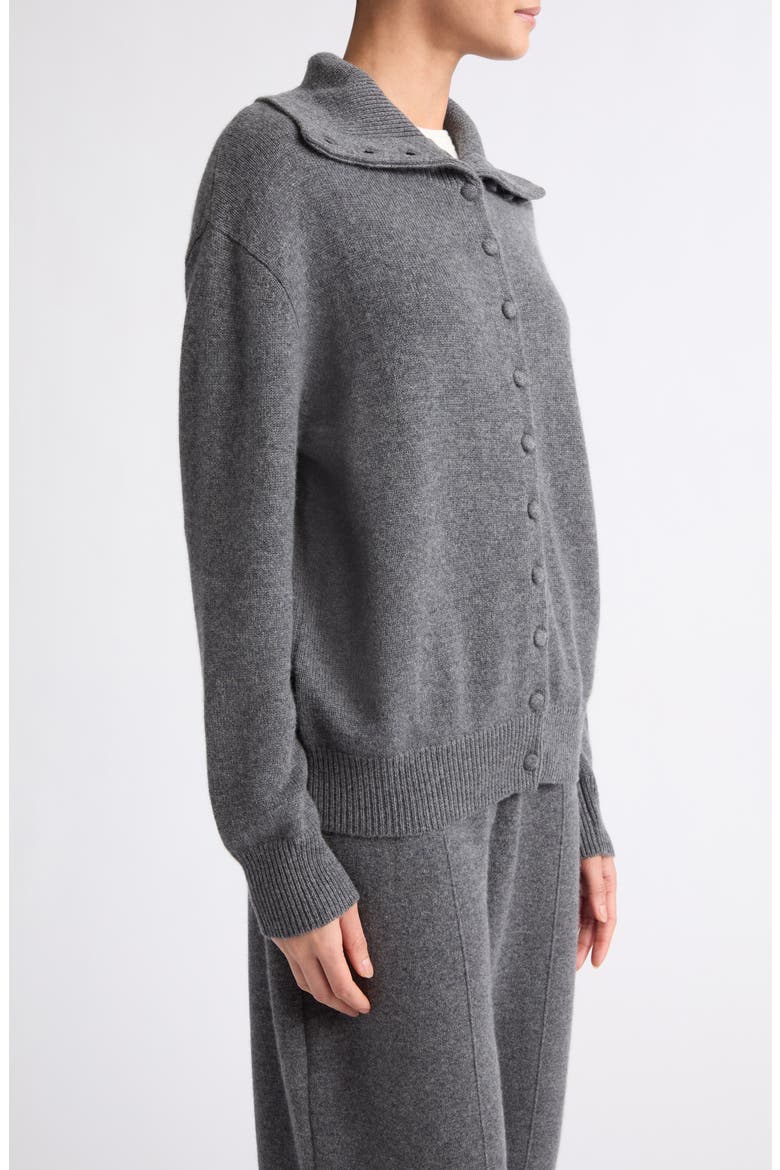 Denie Cashmere Turtleneck Cardigan, Alternate, color, GRAPHITE