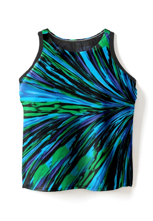 Swim 365 Longer-length Racerback Tankini Top In Multi