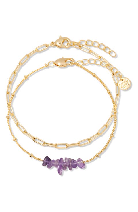 Alex Stacked Bead & Link Bracelet Set