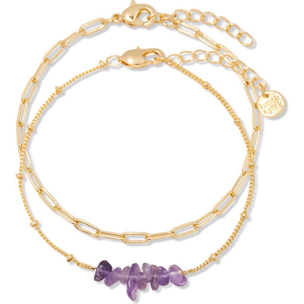 Brook & York Alex Birthstone Bracelet In Gold February