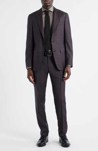 Capri Trim Fit Dark Brown Mélange Super 130s Wool Suit