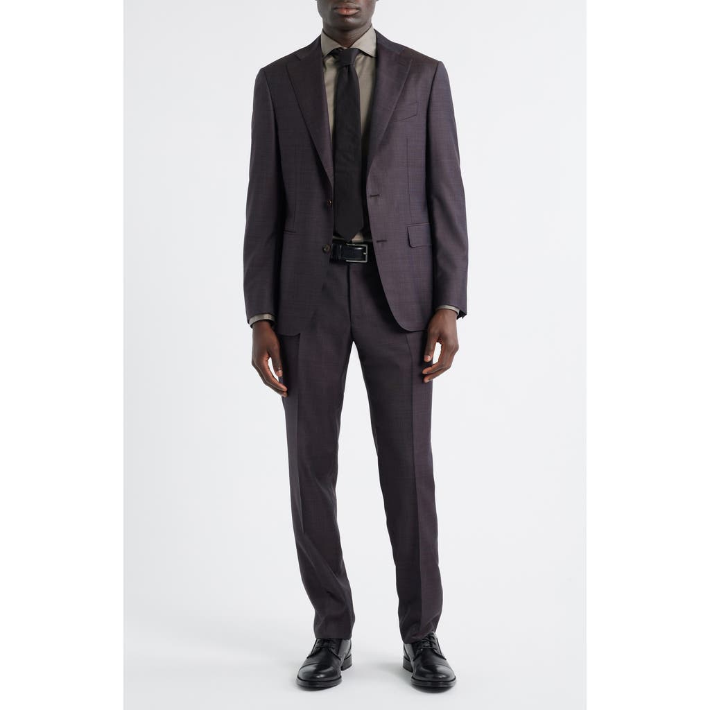 Canali Capri Trim Fit Dark Brown Mélange Super 130s Wool Suit  product