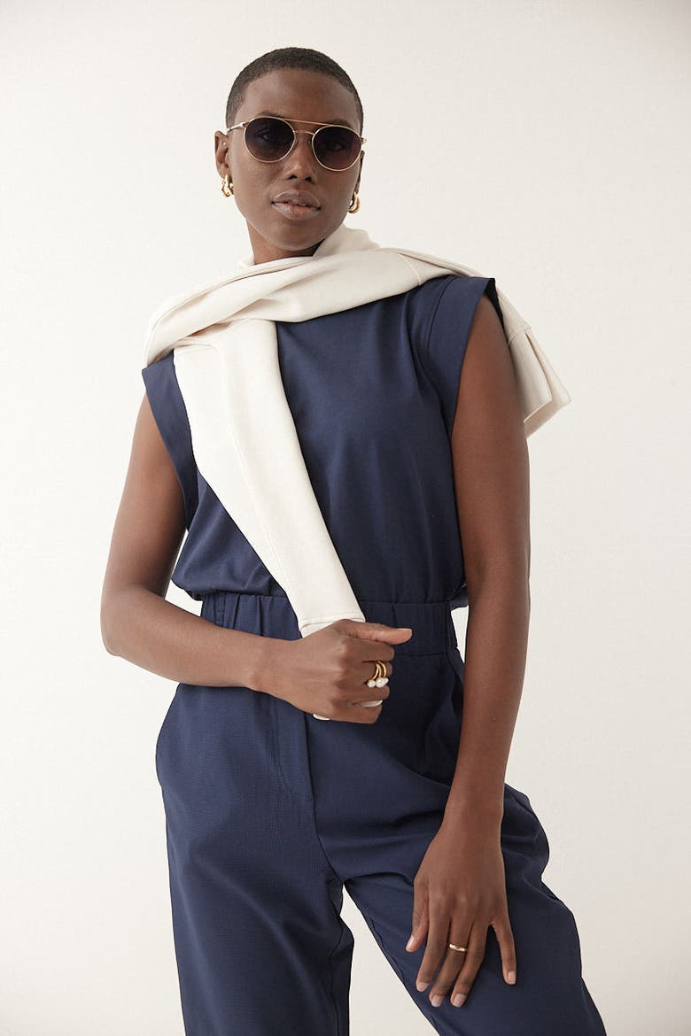 The Pant with Tuxedo Stripe, Alternate, color, Navy