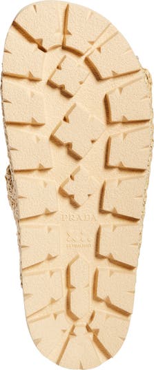 Raffia Double Band Slide Sandal