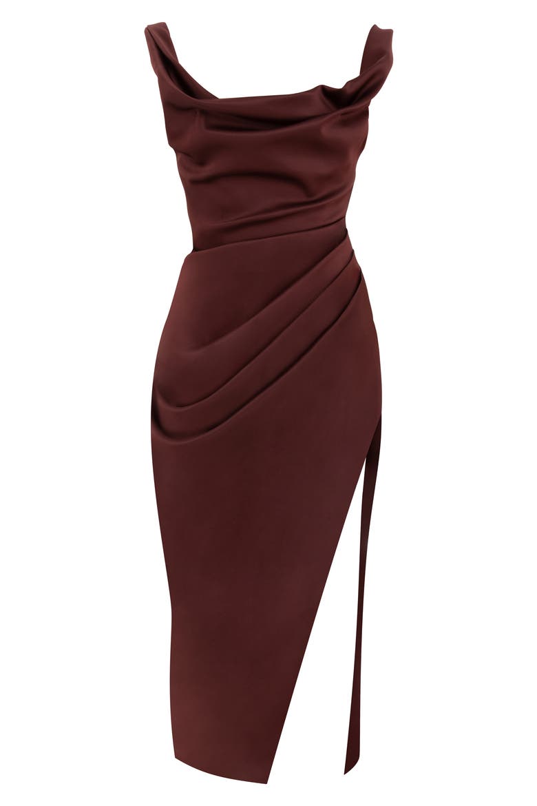Rhoda Off the Shoulder Corset Dress, Alternate, color, RAISIN