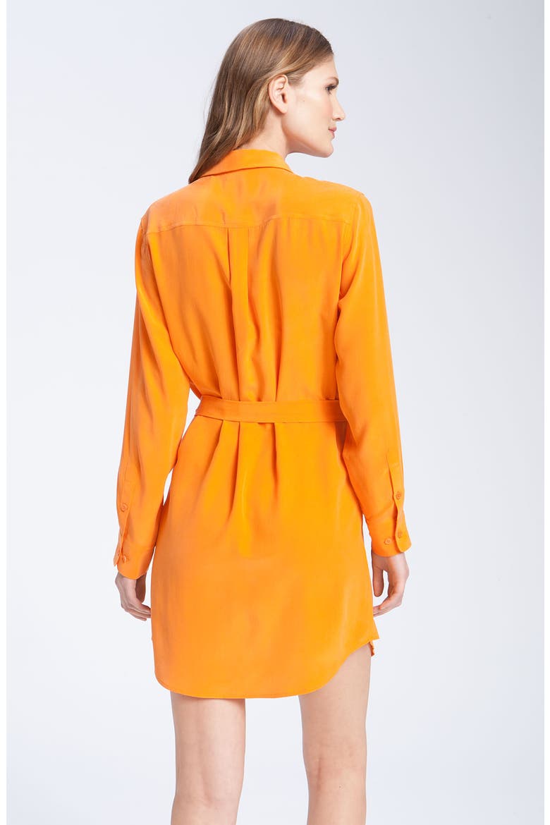Silk Shirtdress, Alternate, color, ORANGE PEEL