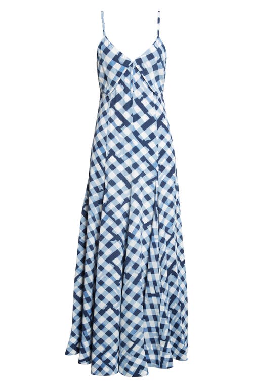 Proenza Schouler June Dress In Printed Crepe De Chine Dark Navy Multi In Blue