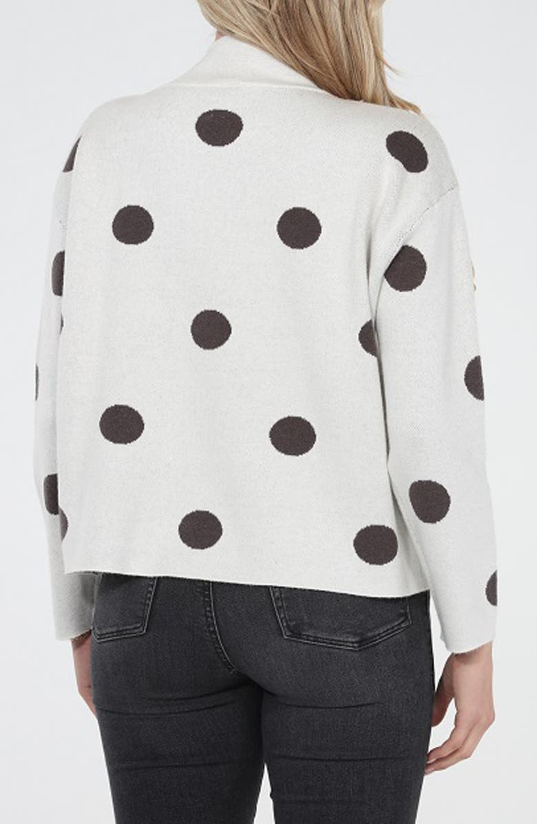 RAIN AND ROSE Polka Dot Funnel Neck Sweater, Alternate, color, Ivory
