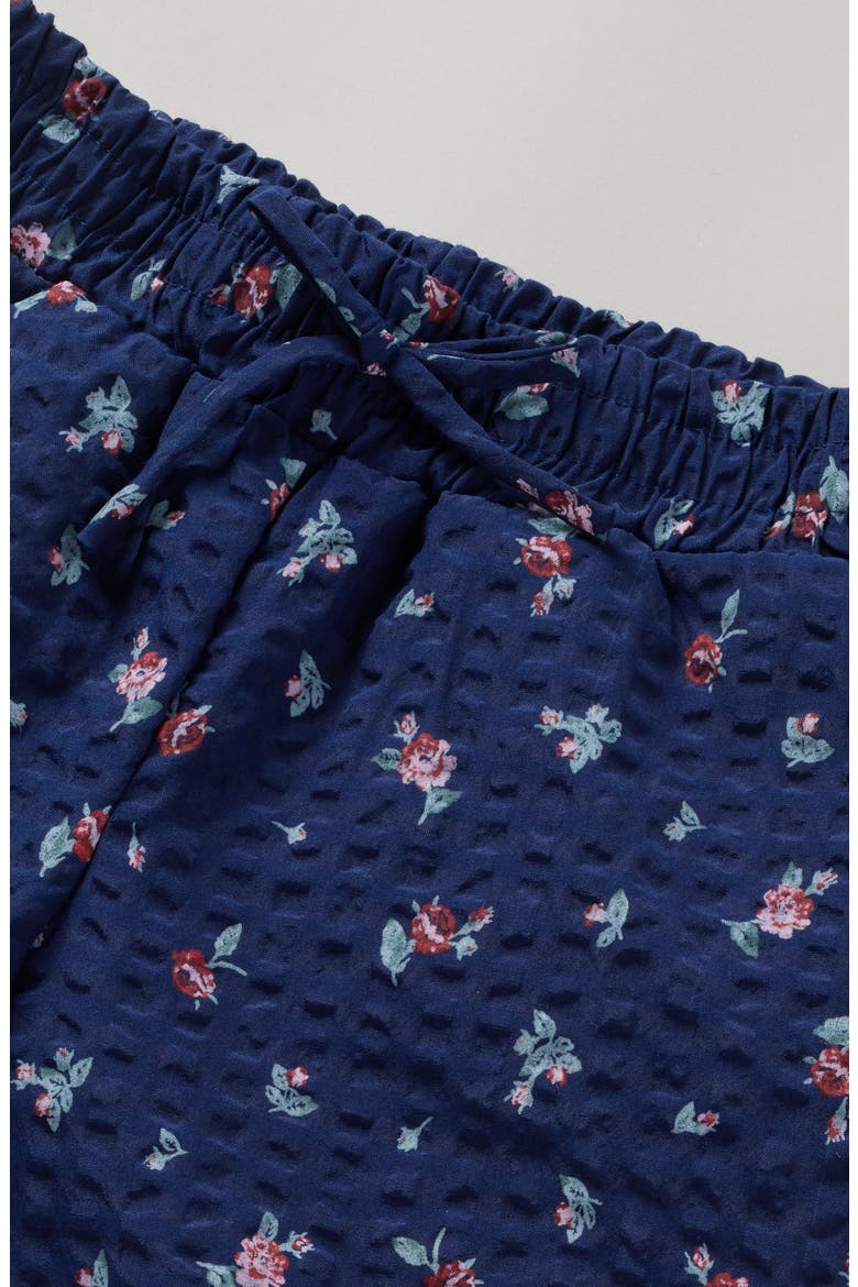 Kids' Floral Seersucker Shorts, Alternate, color, NAVY MEDIEVAL ROSEBUDS