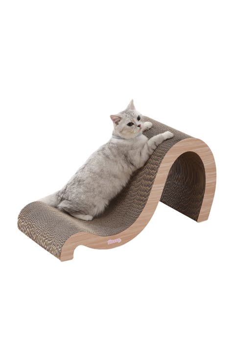 Kona 27" Modern Cardboard Double-Sided Wave Cat Scratcher with Catnip