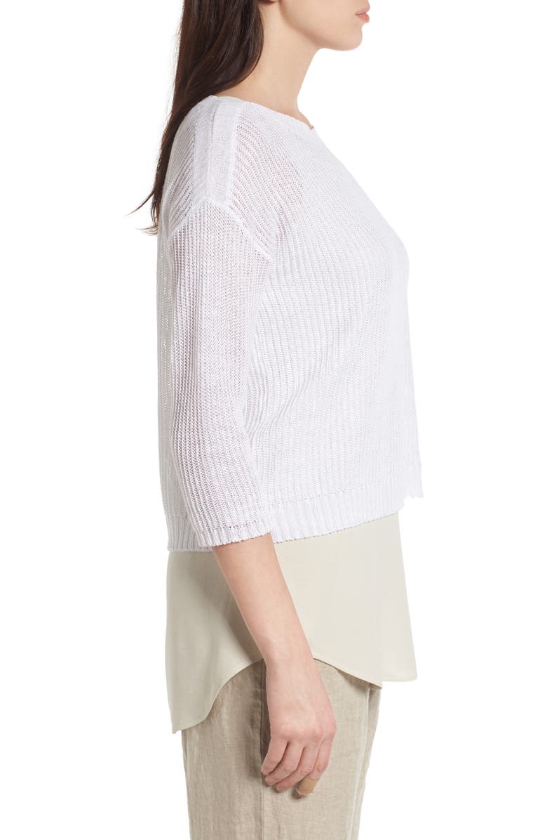 Eileen Fisher Boxy Organic Linen Top, Alternate, color,