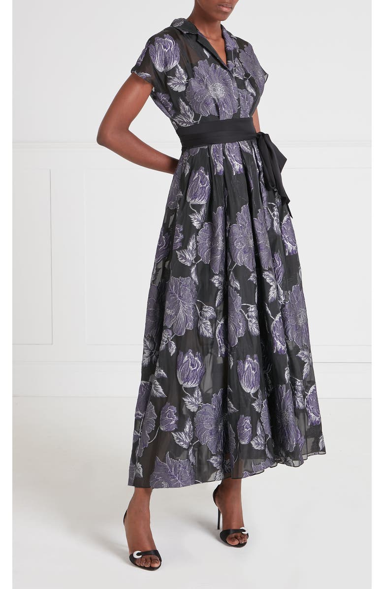 Temperley London Bridget Gown, Alternate, color, Black/Silver