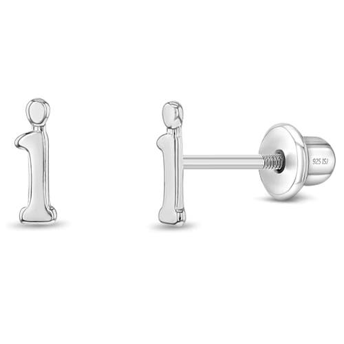 In Season Jewelry Polished Initial Letters Earrings in Letter I at Nordstrom