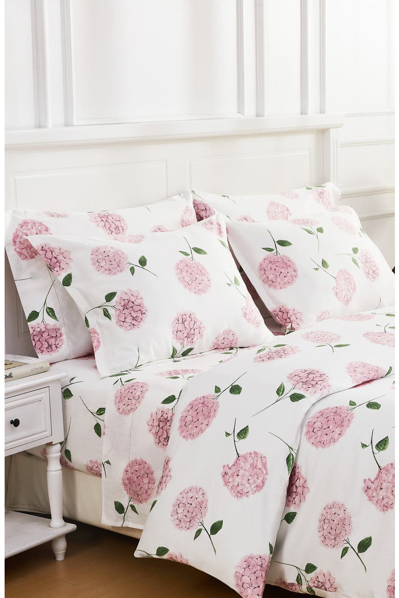 Floral Cotton Duvet & Sham Set, Alternate, color, PINK