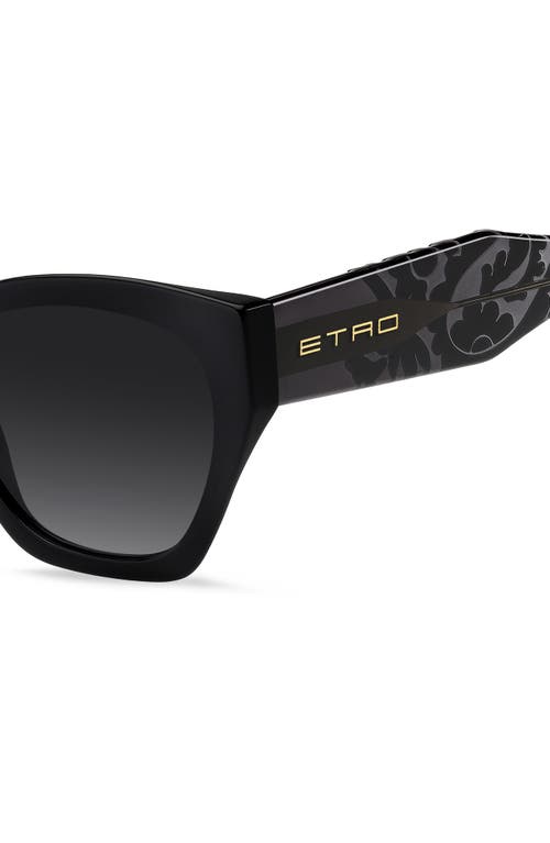 Etro 55mm Rectangular Cat Eye Sunglasses In Black