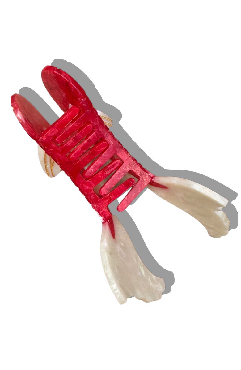 Solar Eclipse Hand Painted Koi Fish Claw Clip, Alternate, color, Red