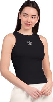 STARTER Women's Starter Black Las Vegas Raiders Athleisure Cropped Tank Top