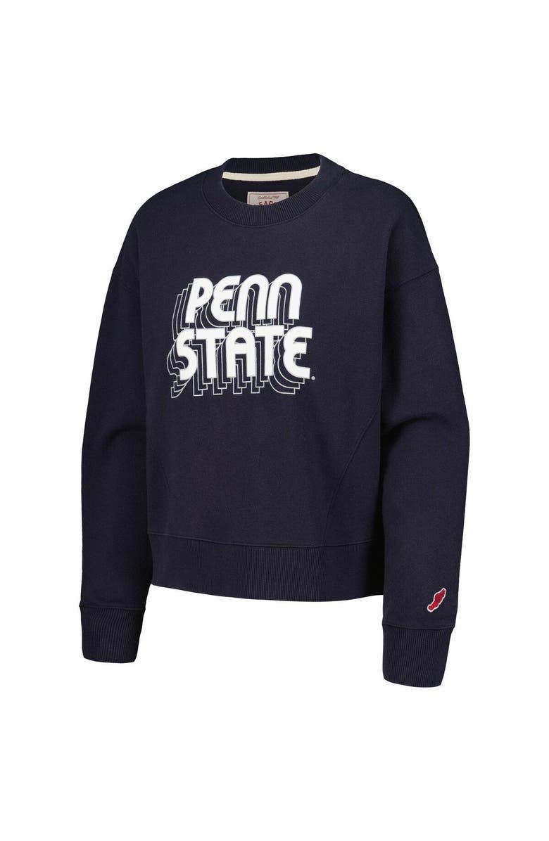 LEAGUE COLLEGIATE WEAR Women's League Collegiate Wear Navy Penn State Nittany Lions Boxy Pullover Sweatshirt, Alternate, color, Navy