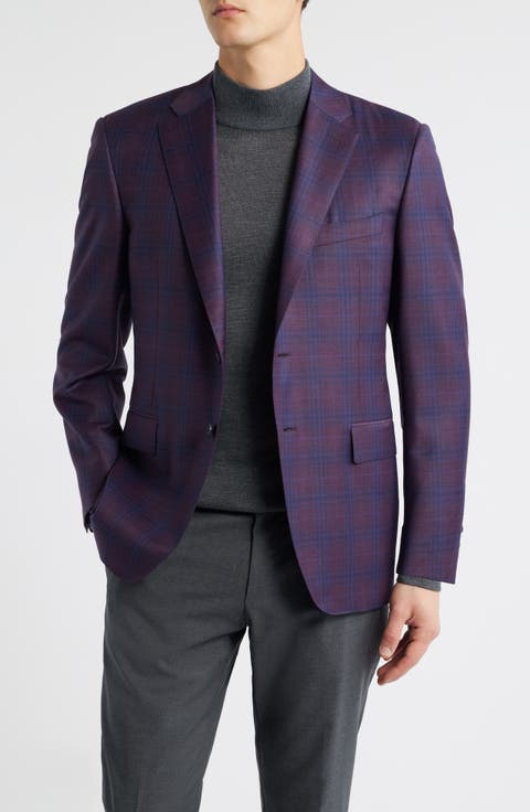 Siena Regular Fit Purple Shadow Check Wool Sport Coat