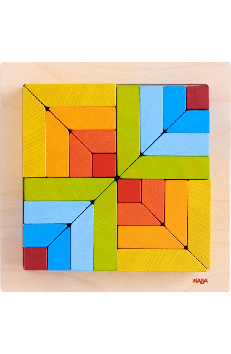 HABA 3D Arranging Game Creative Stones with 28 Wooden Blocks, Alternate, color, Multi