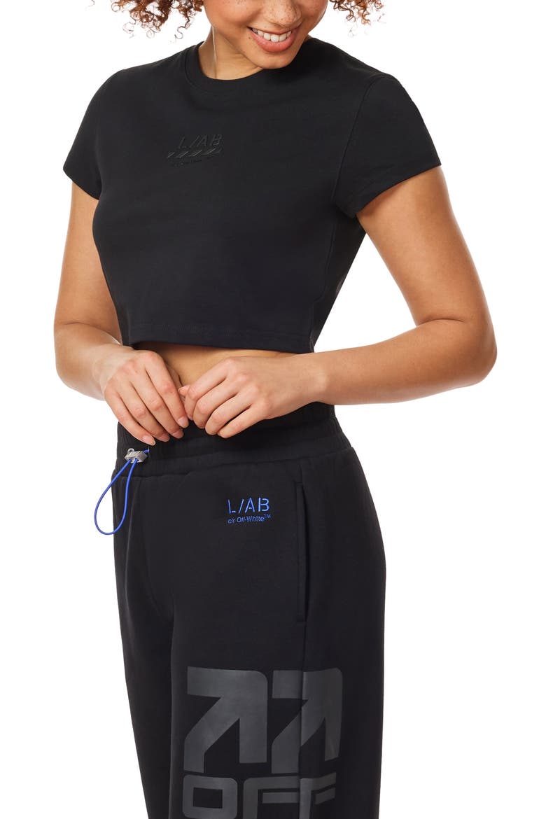 Logo Graphic Cropped T-Shirt, Alternate, color, BLACK NIGHT
